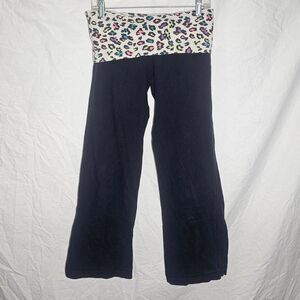 Vintage y2k white rainbow cheetah print low rise flare pants